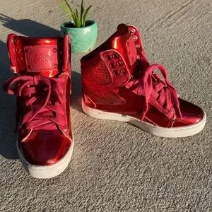 Pastry Shoes Pastry Pop Tart Red Glitter Sneakers High Tops Toddler Girl Size 2 Poshmark